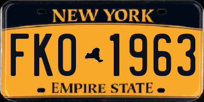 NY license plate FKO1963