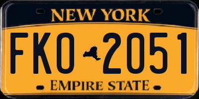 NY license plate FKO2051