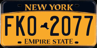 NY license plate FKO2077
