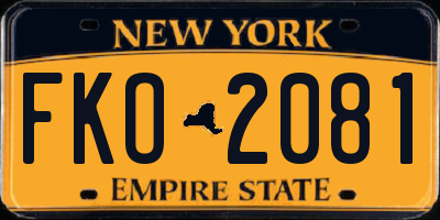 NY license plate FKO2081