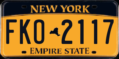NY license plate FKO2117