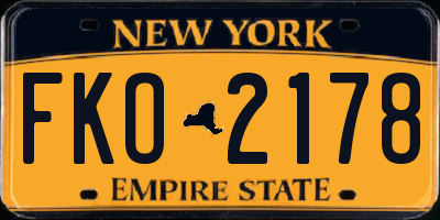 NY license plate FKO2178