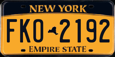 NY license plate FKO2192