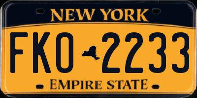 NY license plate FKO2233