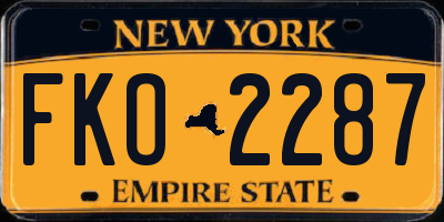 NY license plate FKO2287