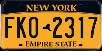 NY license plate FKO2317