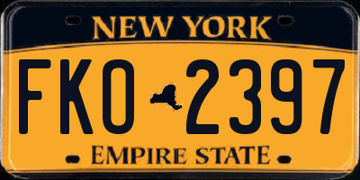 NY license plate FKO2397