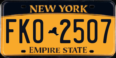 NY license plate FKO2507