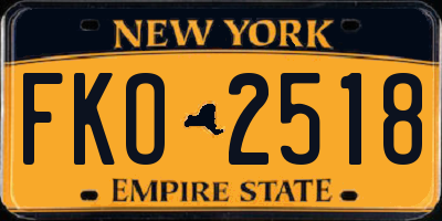 NY license plate FKO2518