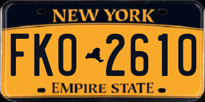 NY license plate FKO2610