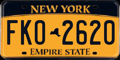 NY license plate FKO2620