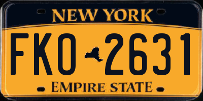 NY license plate FKO2631