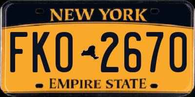 NY license plate FKO2670