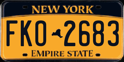 NY license plate FKO2683