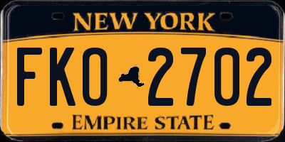 NY license plate FKO2702