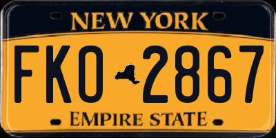 NY license plate FKO2867