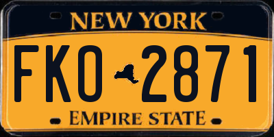 NY license plate FKO2871