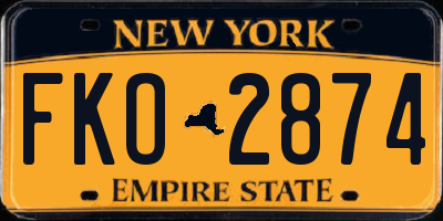 NY license plate FKO2874