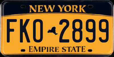 NY license plate FKO2899
