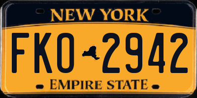 NY license plate FKO2942