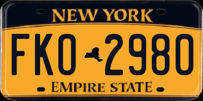 NY license plate FKO2980