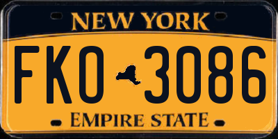 NY license plate FKO3086