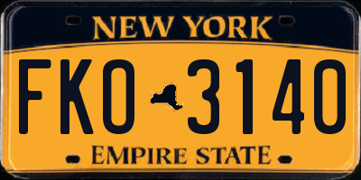 NY license plate FKO3140