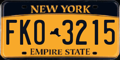 NY license plate FKO3215