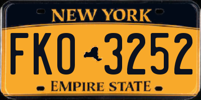 NY license plate FKO3252