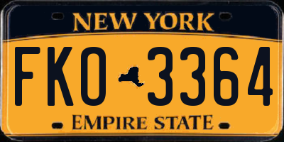NY license plate FKO3364
