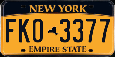 NY license plate FKO3377