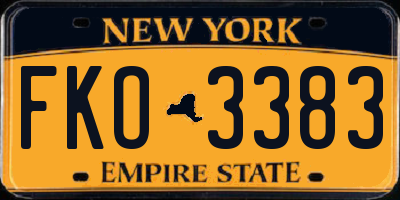 NY license plate FKO3383