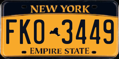 NY license plate FKO3449