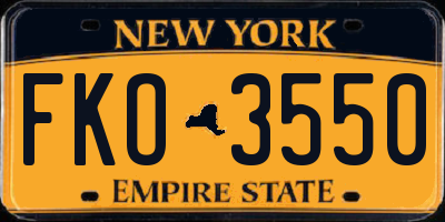 NY license plate FKO3550
