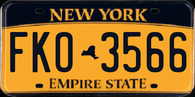 NY license plate FKO3566