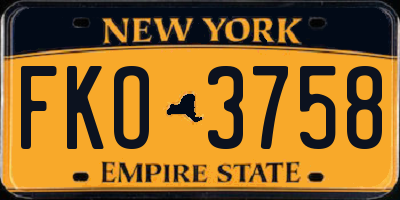NY license plate FKO3758