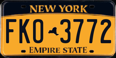 NY license plate FKO3772