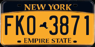 NY license plate FKO3871