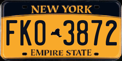 NY license plate FKO3872