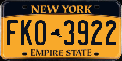 NY license plate FKO3922