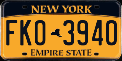 NY license plate FKO3940