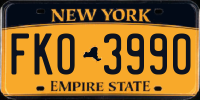 NY license plate FKO3990
