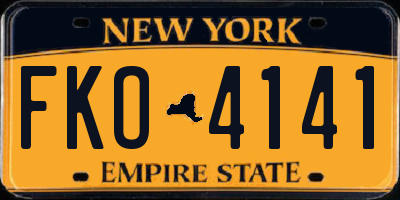 NY license plate FKO4141