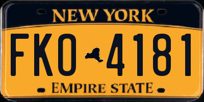 NY license plate FKO4181