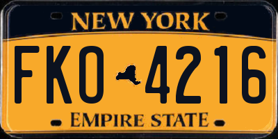 NY license plate FKO4216