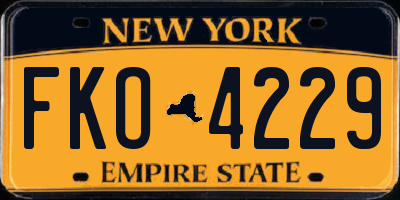 NY license plate FKO4229