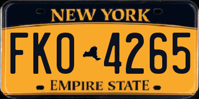NY license plate FKO4265