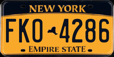 NY license plate FKO4286