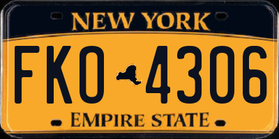 NY license plate FKO4306