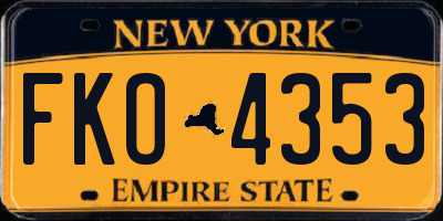 NY license plate FKO4353